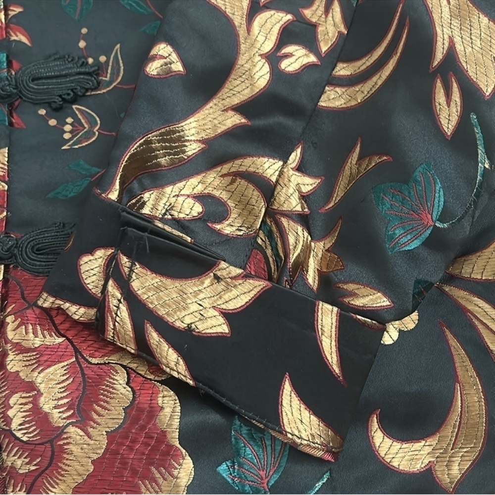Soft Surroundings Black Floral Blazer Moon Dynasty - Picture 9 of 10